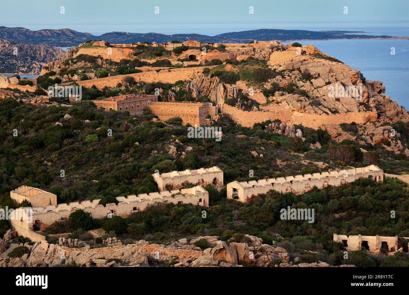 Sardinia, Palau Capo d`Orso abandoned Monte Altura Fortress Stock Photo